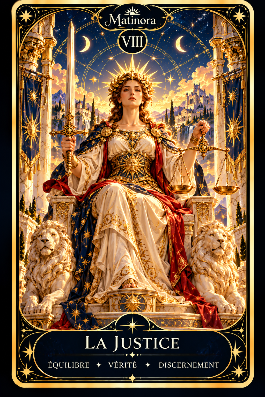 Carte VIII La Justice du Tarot Matinora