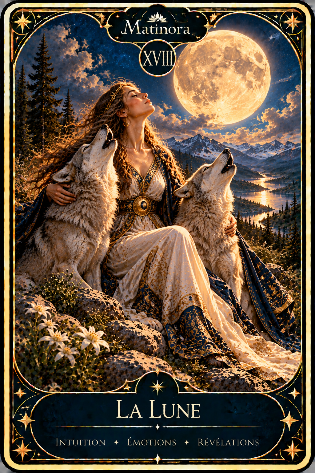 Carte XVIII La Lune du Tarot Matinora