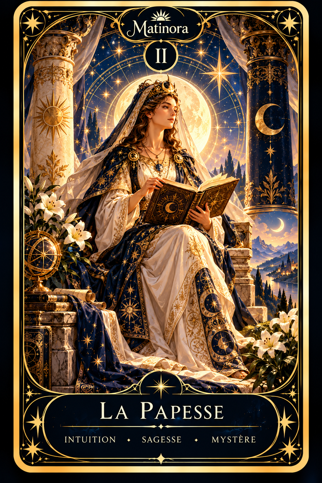 Carte II La Papesse du Tarot Matinora
