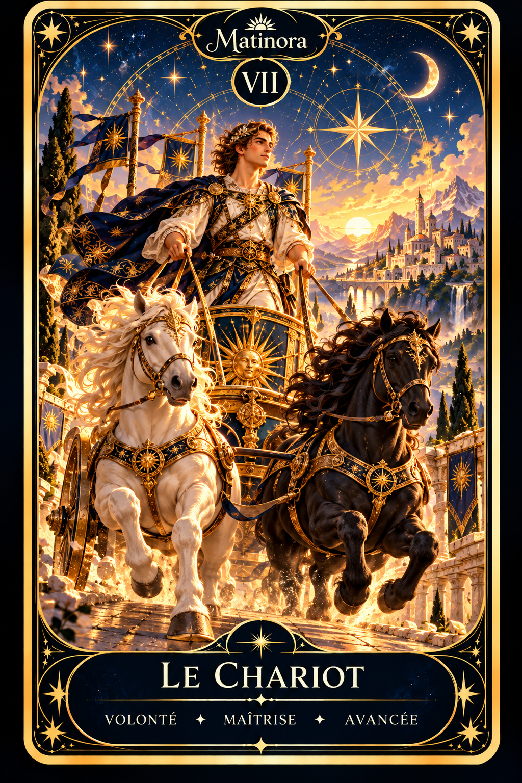 Carte VII Le Chariot du Tarot Matinora