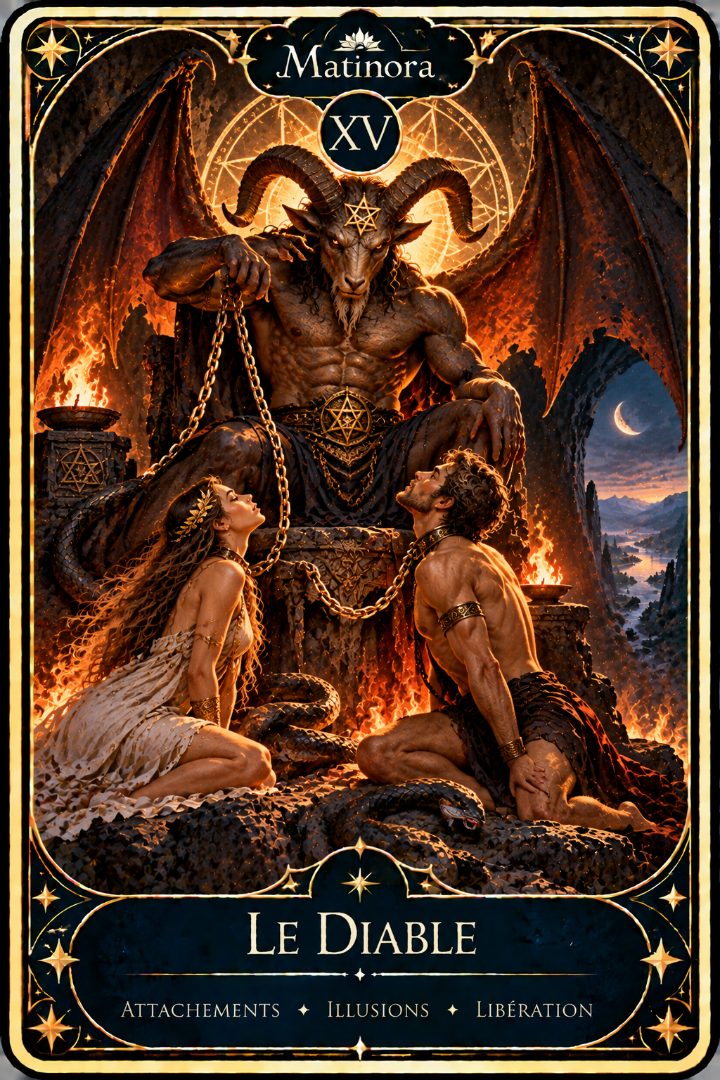 Carte XV Le Diable du Tarot Matinora