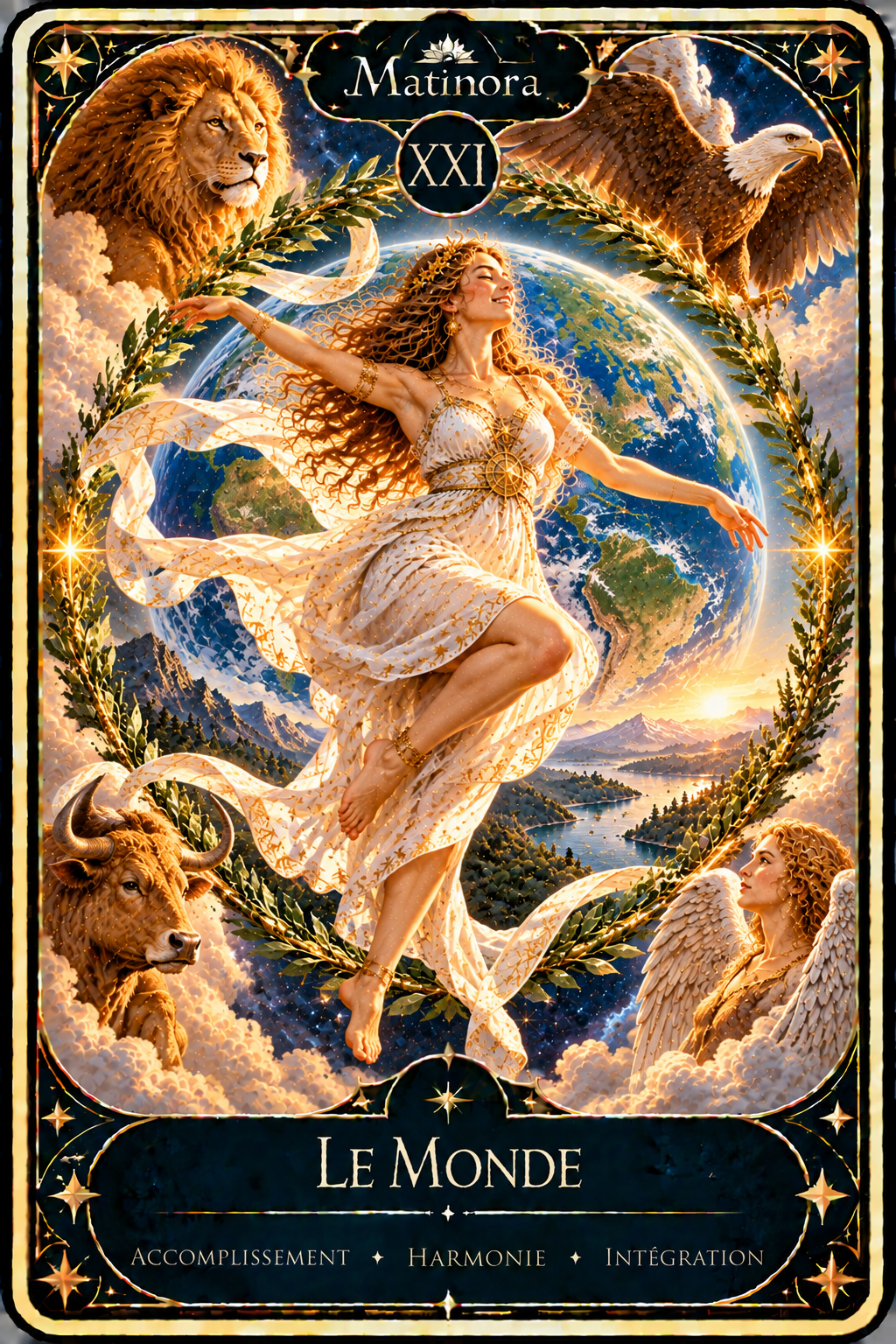 Carte XXI Le Monde du Tarot Matinora