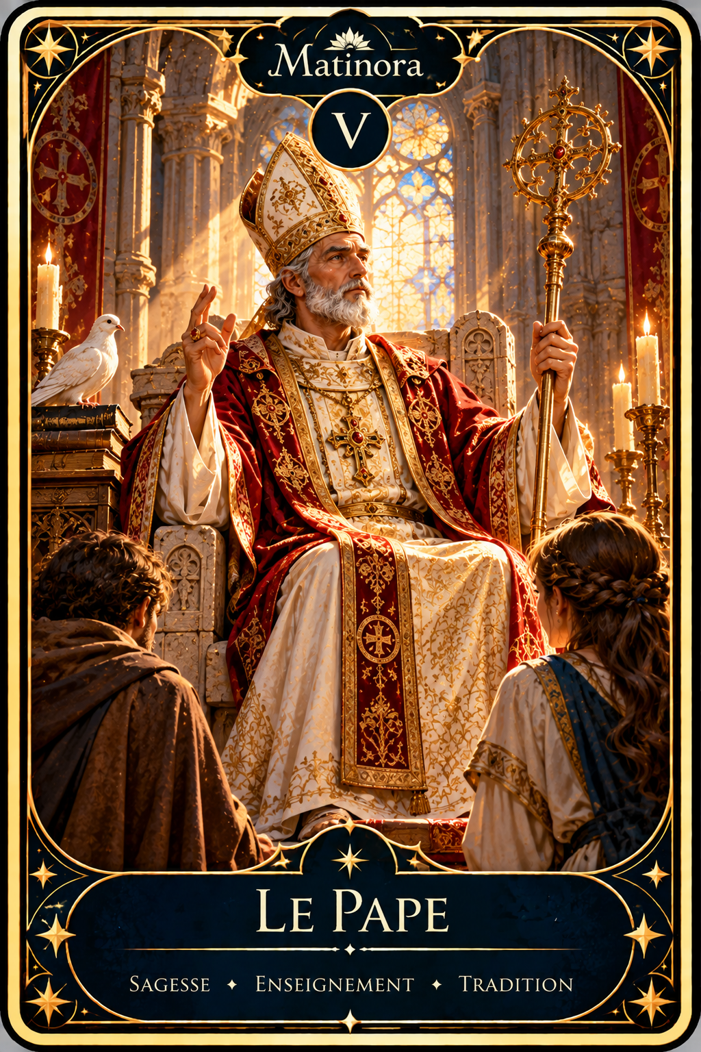 Carte V Le Pape du Tarot Matinora