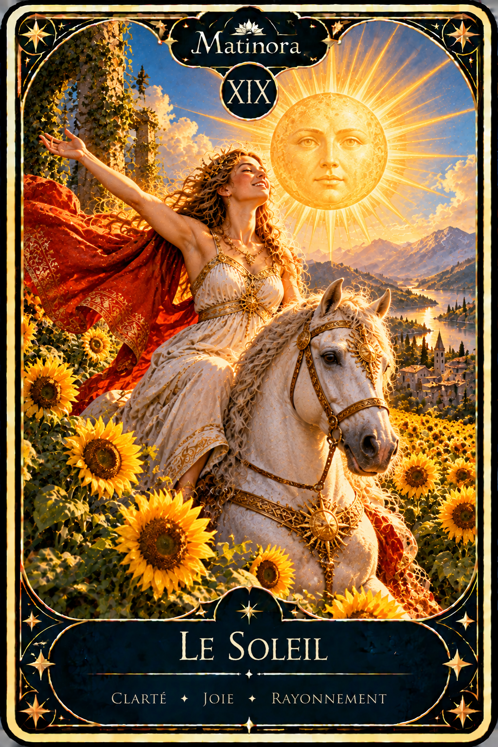 Carte XIX Le Soleil du Tarot Matinora